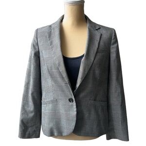Jones New York Blazer Plaid Print Stretch Collection Size Petite 12P
